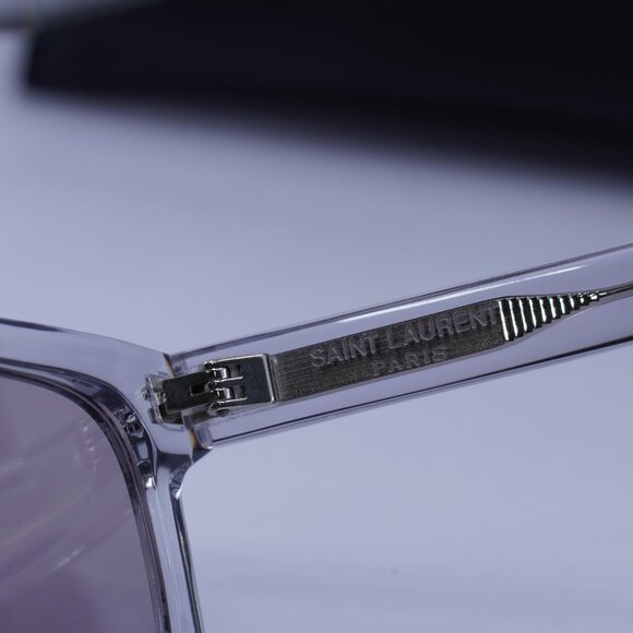 Saint Laurent SL461 BETTY 013 Rectangle Sunglasses - Grey/Violet - Picture 6 of 12